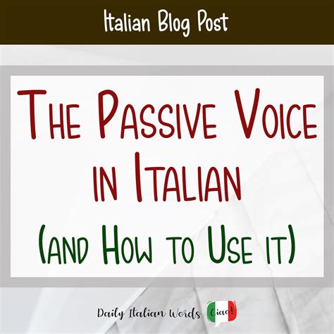 passivello|Italian Passive Form